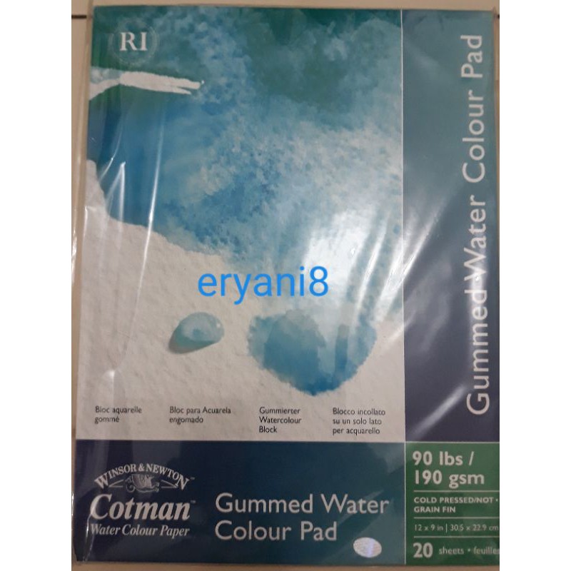 

Cotman Watercolour Pad 12 x 9 inch 190gsm Cold Pressed, Winsor & Newton Artist Watercolor Paper