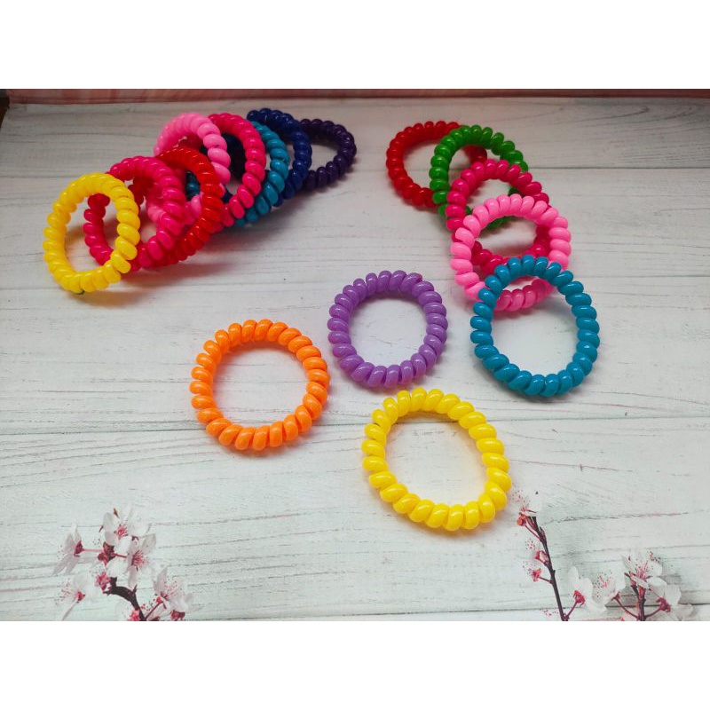 IKAT RAMBUT SPIRAL WARNA UK 3CM/5CM PER PCS