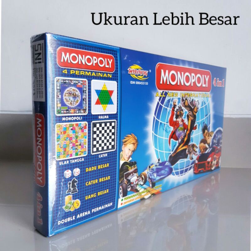 Mainan Monopoli 4 in 1 Ukuran Besar