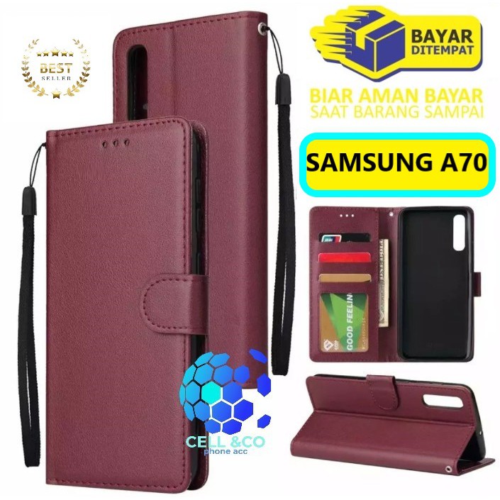 Flip cover SAMSUNG A70 Flip case buka tutup kesing hp casing flip case leather wallet