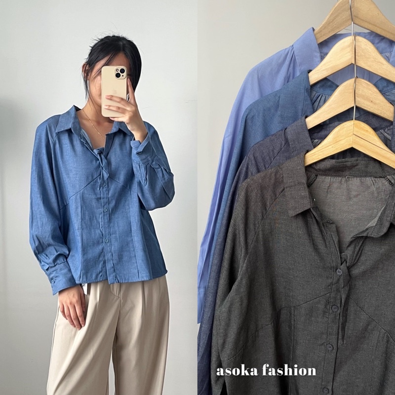 ASOKA NOEL TOP 2120 - Kemeja Wanita Denim Series - Atasan Wanita