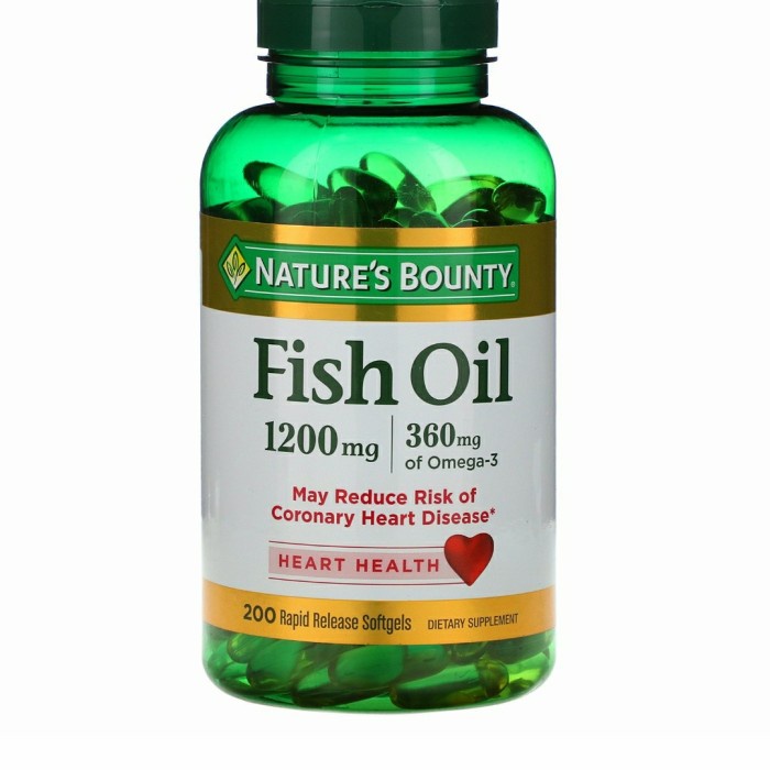 Nature's Bounty Fish Oil 1200 mg 360 mg omega 3, 200 Softgels