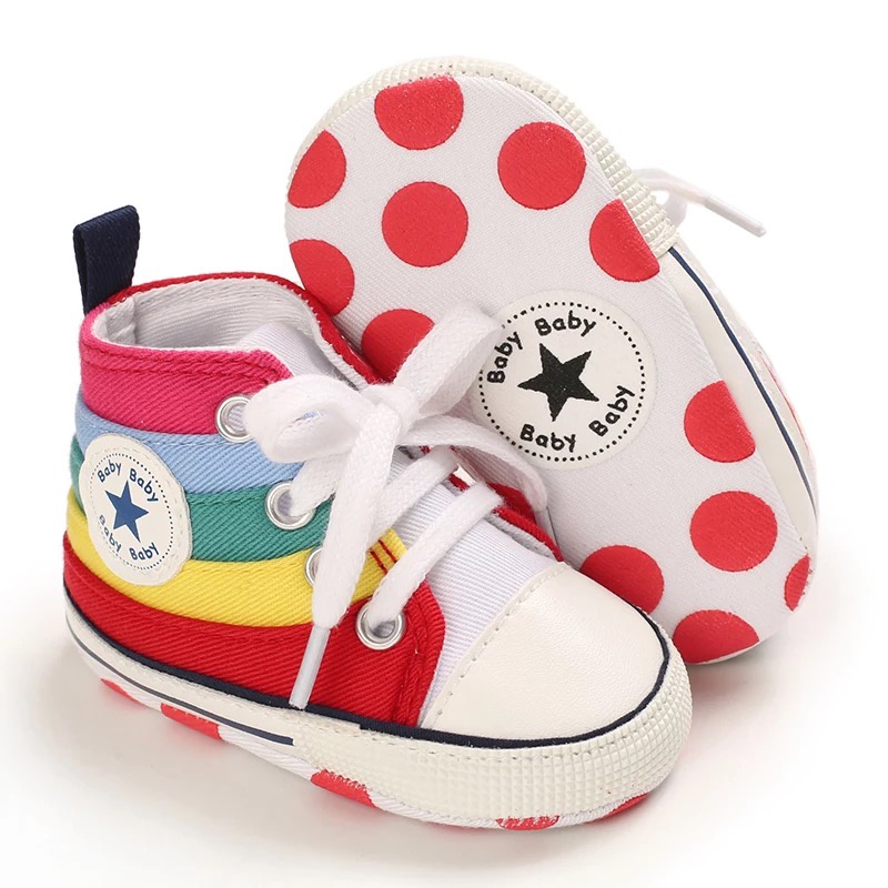 Sepatu Bayi Perempuan Laki Laki Import Premium Sepatu Baby Fashion Motif Converse Sepatu Prewalker Anak Bayi Kualitas Premium Import Usia 0 - 18 Bulan