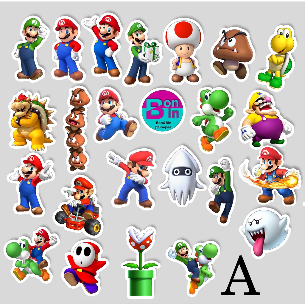 

Super Mario - 50Pcs Stiker set - stiker mainan anak
