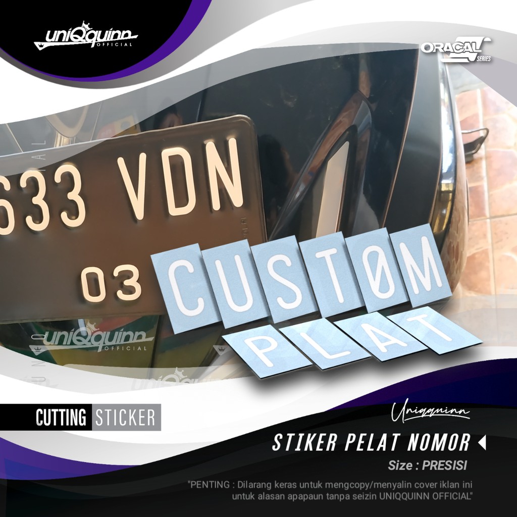 UQ Cutting Sticker Nomor Plat Motor