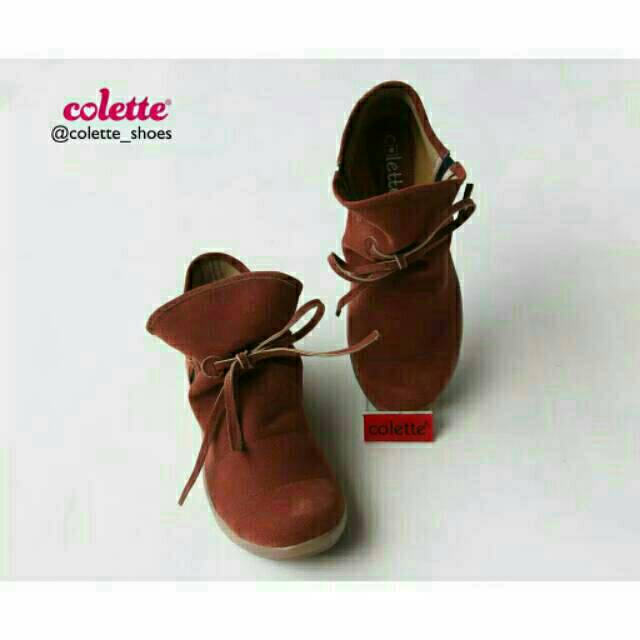 Sepatu shoes boots wanita flat anti slip on Colette IS102 ORANGE SIZE 38