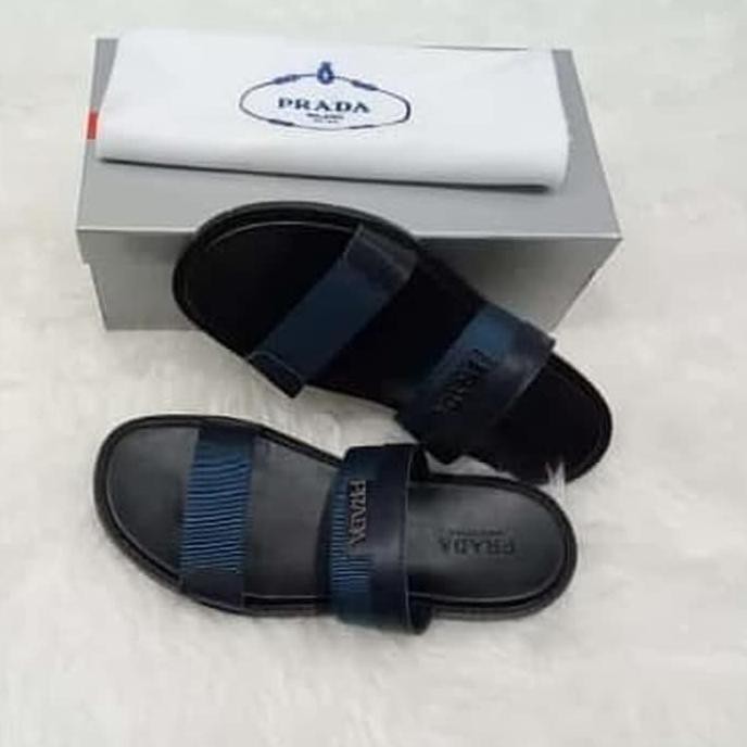 promo sandal slip on pria / prada / mirror quality terbaru