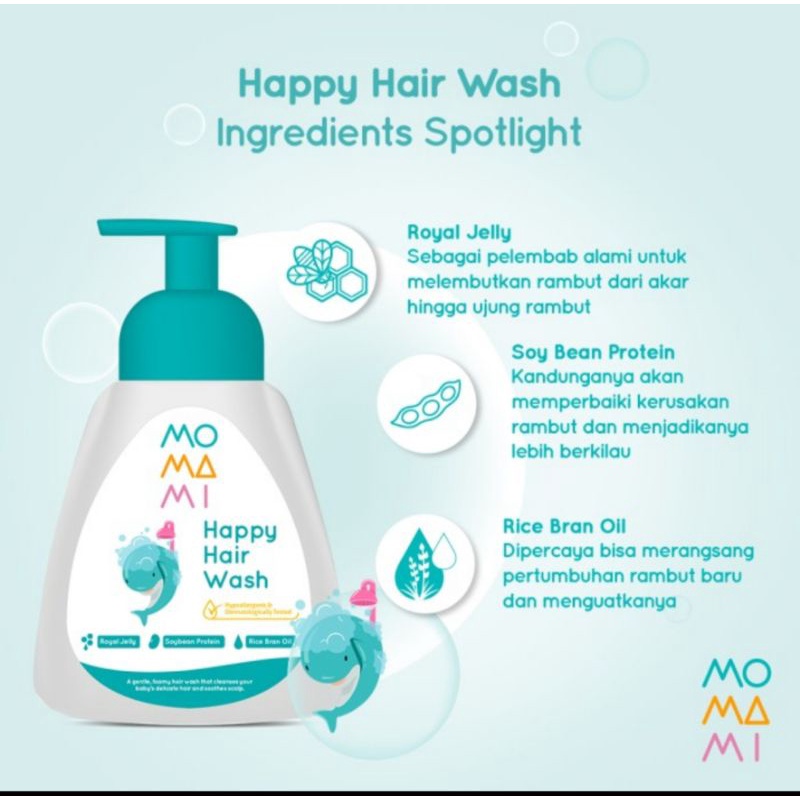 Momami Happy Hair Wash 250ml / Shampoo Bayi mulai dari Newborn / Baby Hair Wash