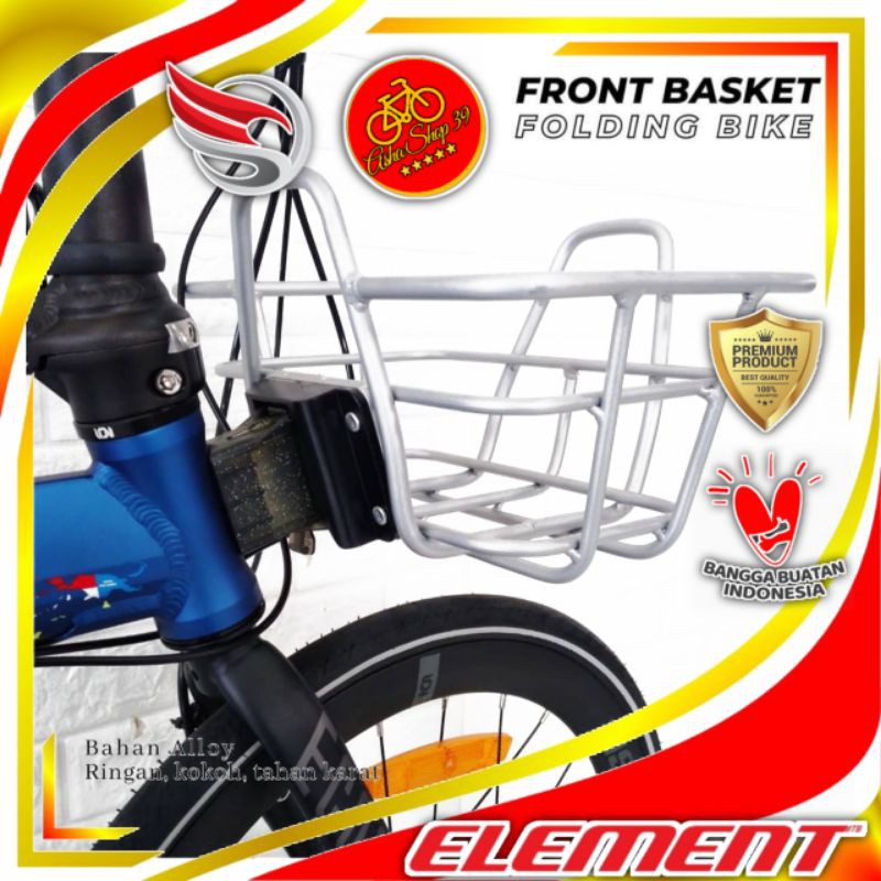 PROMO 11.11 BIG SALE KERANJANG SEPEDA LIPAT ALLOY KERANJANG SEPEDA ELEMENT TROY ECOSMO BROMPTON