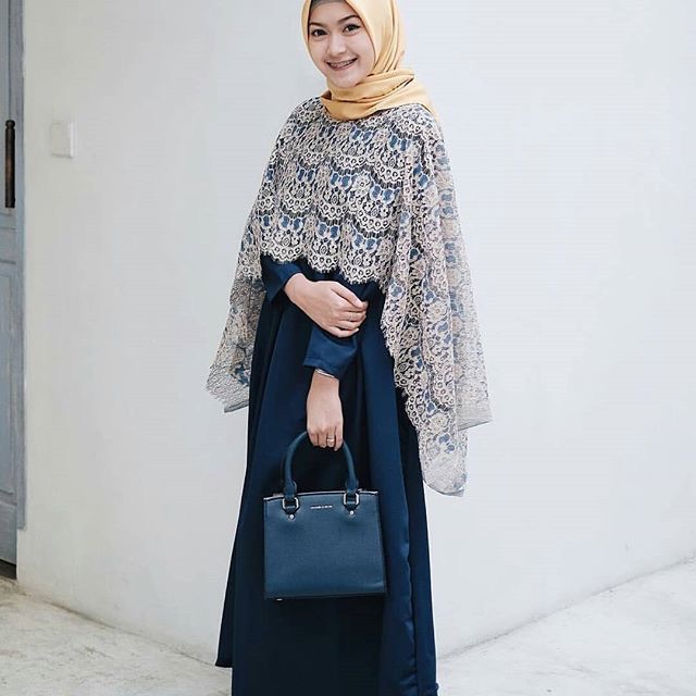 Gamis set cape brokat