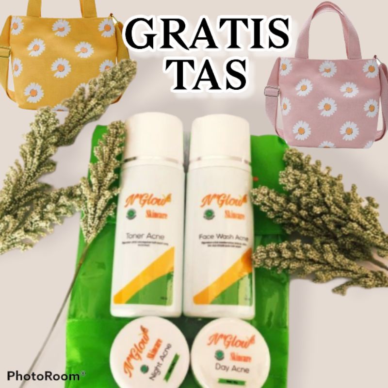 N'glow Skincare Original 100%  BPOM (PROMO) POUCH TERBARU N glow acne,glowing