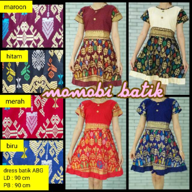 BAJU BATIK ANAK / DRESS TERUSAN / ECER GROSIR BATIK SOLO MURAH / SANTIKA