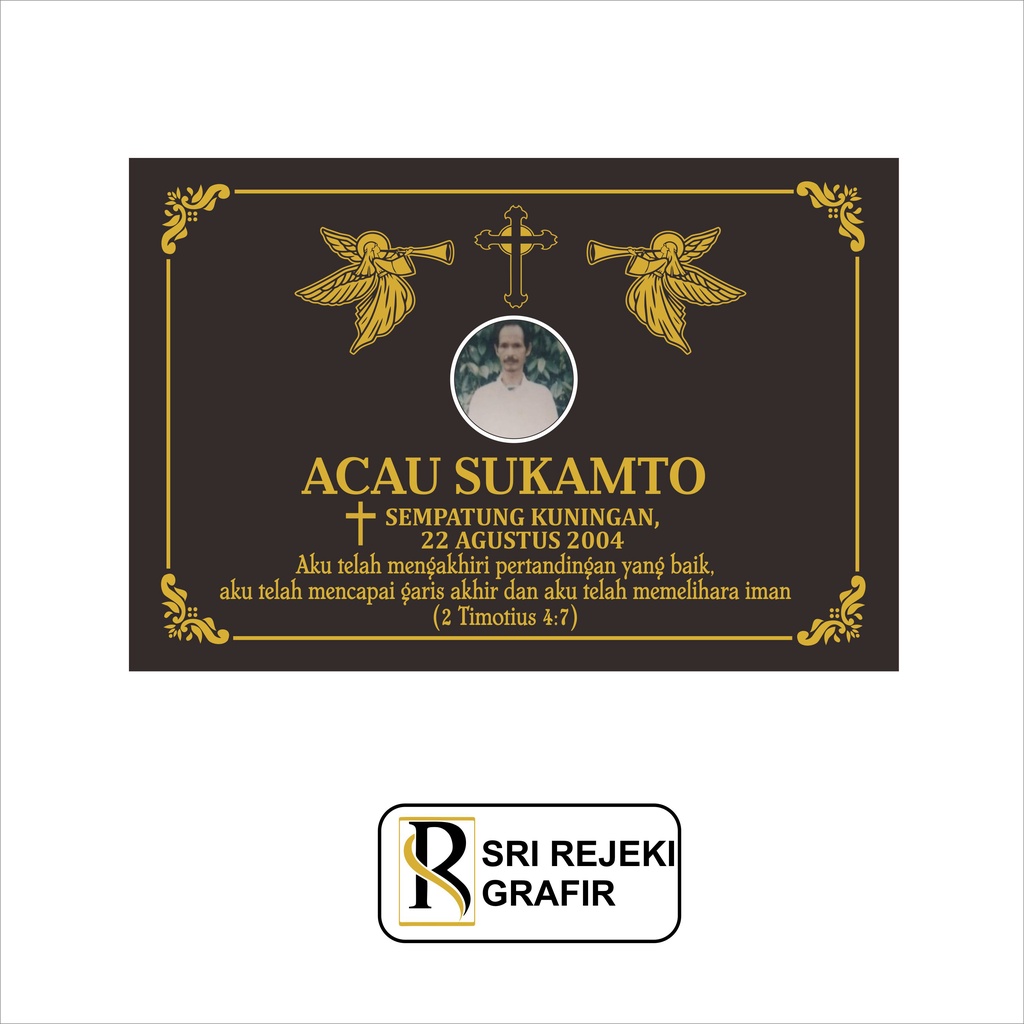 BATU NISAN KRISTEN DENGAN FOTO UKURAN 20X30 CM