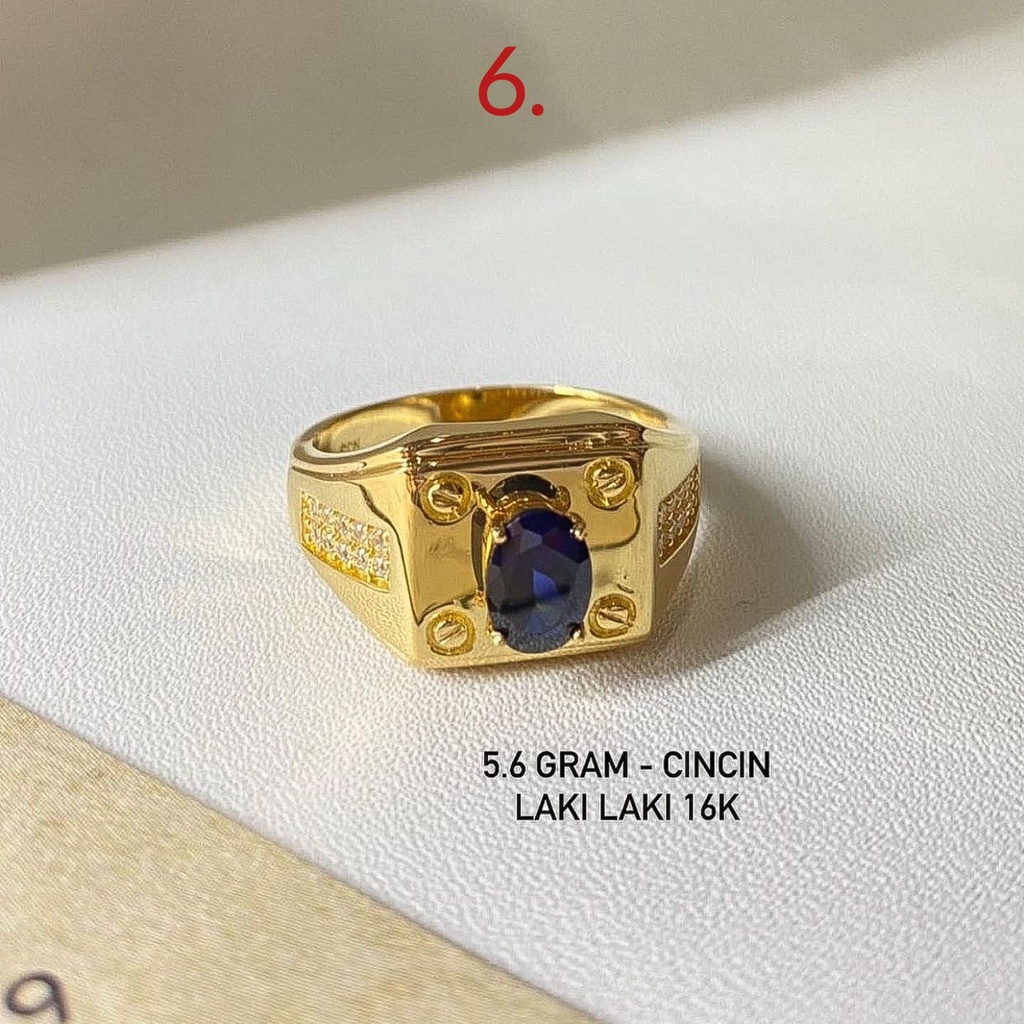 Cincin anak dan dewasa pria emas asli kadar 700 70 16k model cowok batu permata rolexx biru ruby cyan maroon merah dongker tua sapphire lebar ukir kilat 4 5 7 gram gr g laki laki laki2