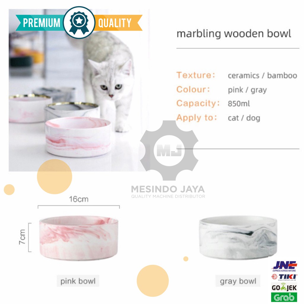 Mangkuk Makan Anjing Kucing Keramik Marbel / Pet Food Bowl Ceramic Marble Dog Cat PREMIUM