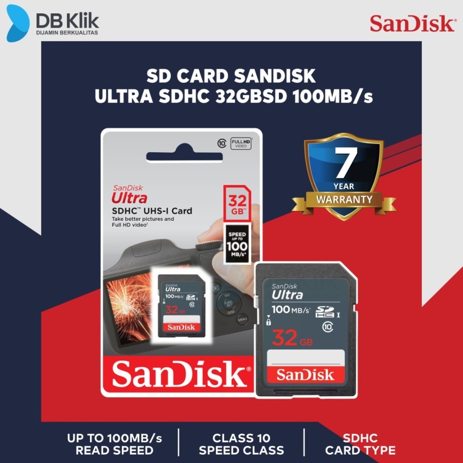 SD Card SanDisk Ultra SDHC 32GB 100MB/s (SDSDUNR-032G-GN3IN)