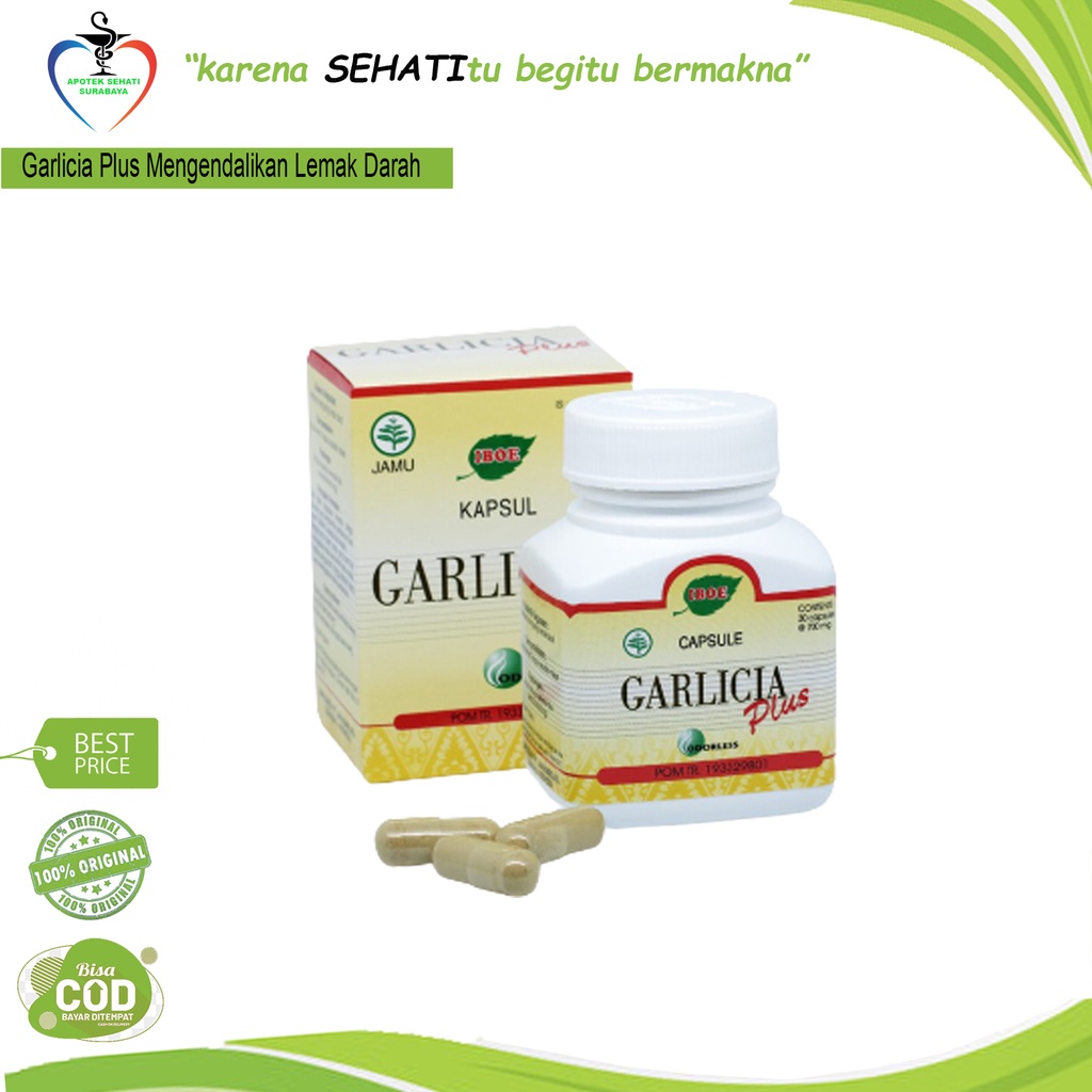 Garlicia Plus Jamu Iboe Isi 30 Kapsul Penurun Lemak Darah