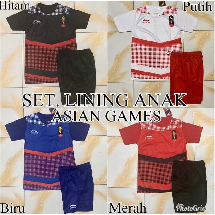 BAJU BADMINTON KIDS LINING ASEAN GAMES SETELAN BAJU BADMINTON LINING