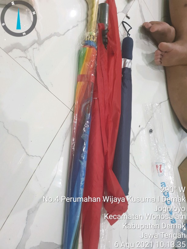 Tabasa Payung Golf Polos Lapis Silver Anti Uv