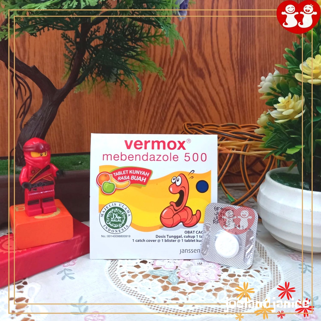 Vermox 500mg 1 tablet/Obat Infeksi Cacing/Obat Cacingan