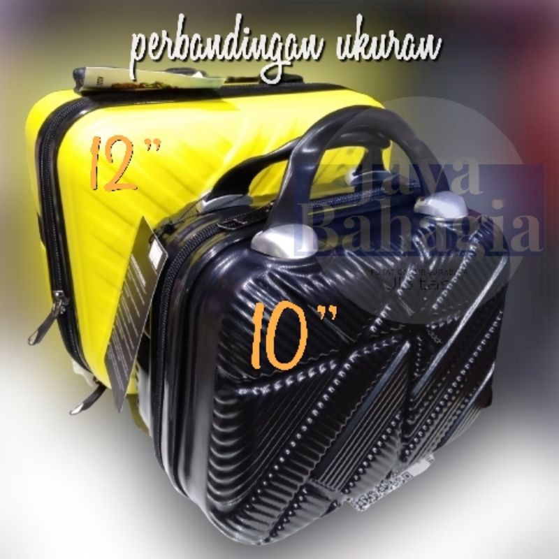 Beauty Case 14 12 Inch Polo Sonic Sudut Aluminum Koper Kabin Mini Fiber Travel Bag Kosmetik