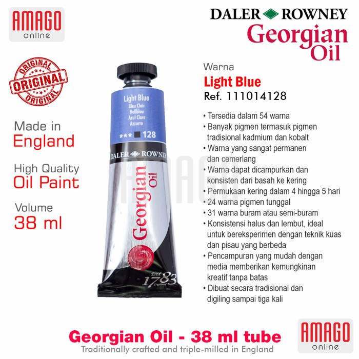 DALER-ROWNEY - GEORGIAN OIL 38 ml - LIGHT BLUE - 111014128