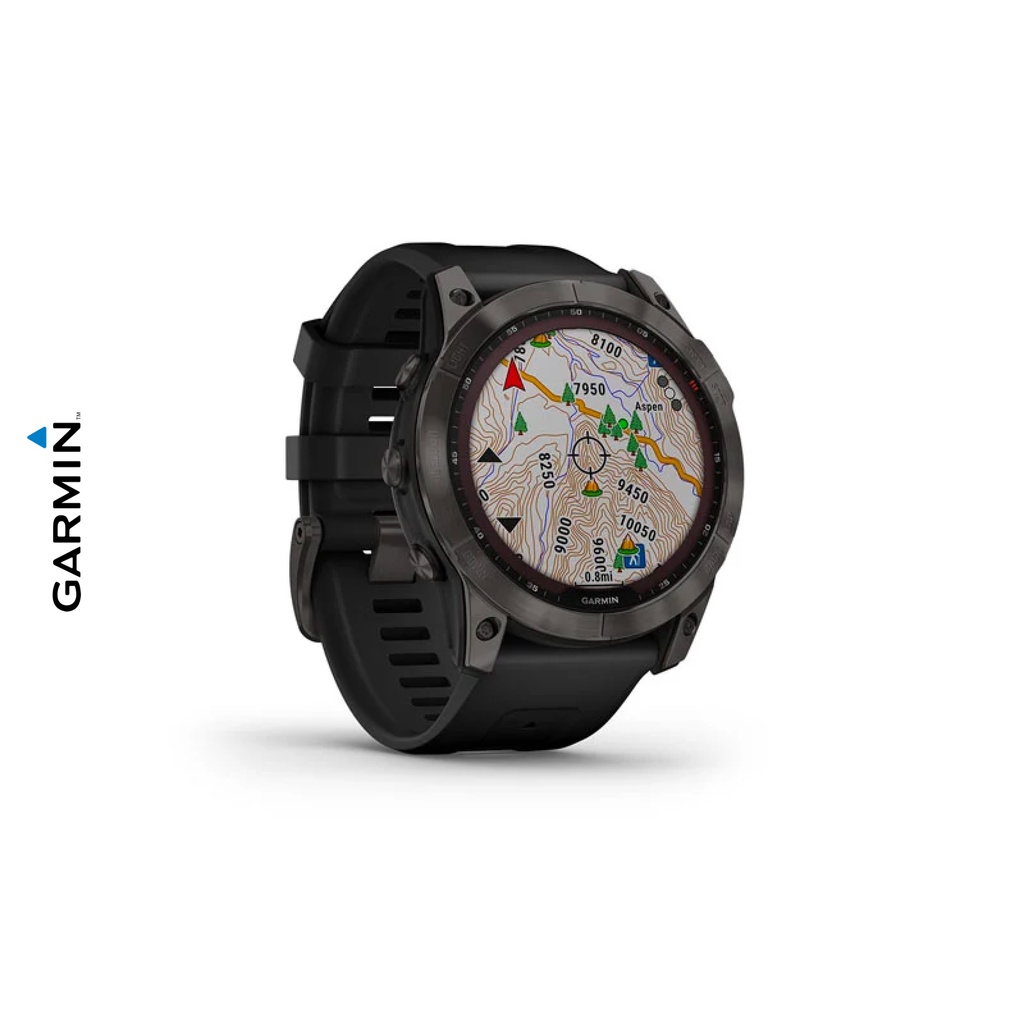 Garmin Fenix 7X Sapphire Solar Carbon / Black /Blue Titanium Resmi TAM