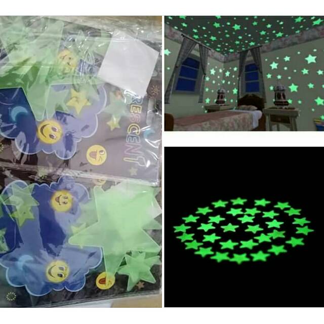 

Tempelan stiker bintang glow in the dark
