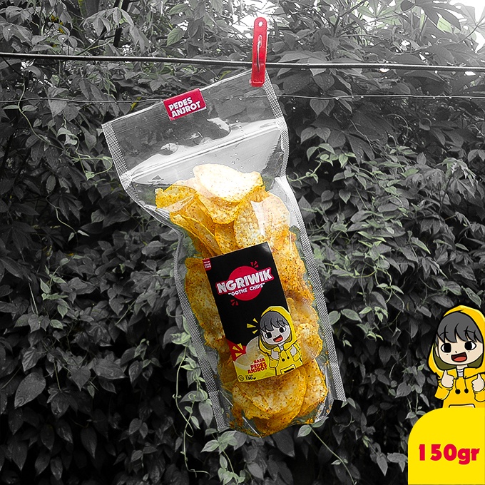 

Keripik Talas Pedas Camilan Kekinian Makanan RIngan Snack NGRIWIK 150gr