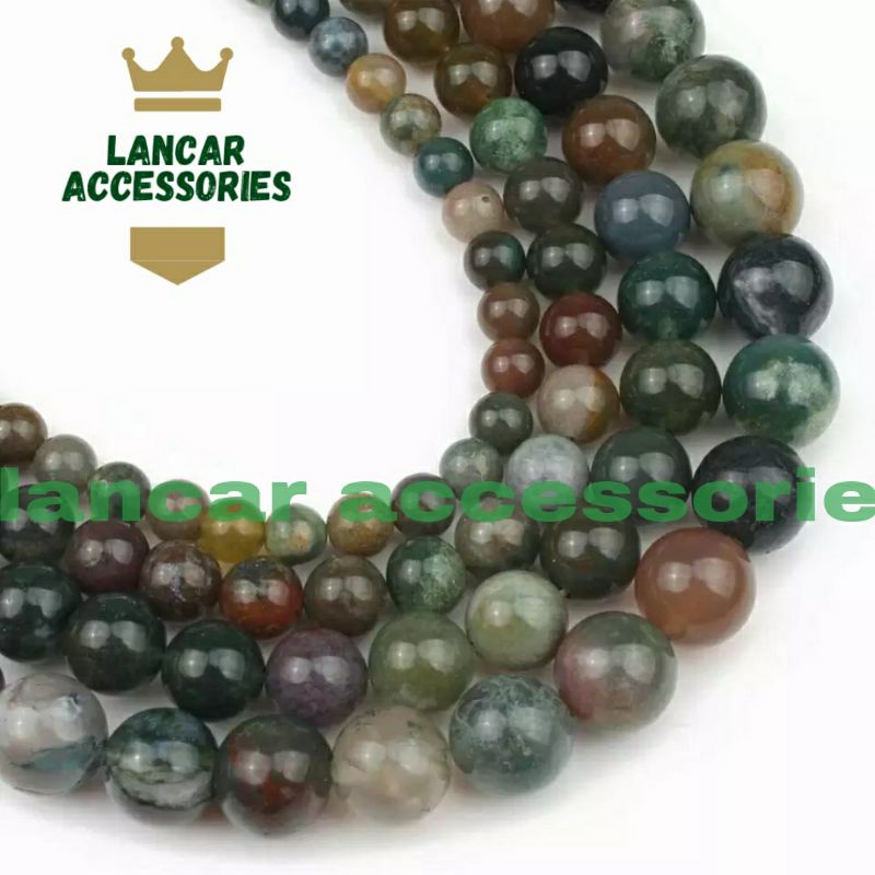 Bahan Gelang Kalung Batu Indian Agate Natural Bahan craft DIY