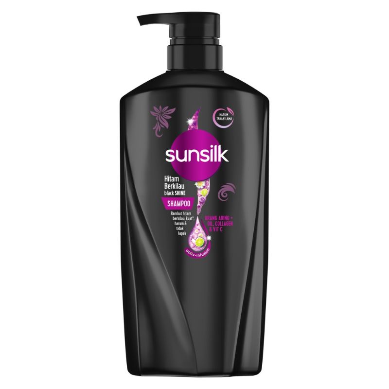 Sunsilk Shampoo Black Shine 900ml Perawatan Rambut Hitam Berkilau Shampo 900 ML