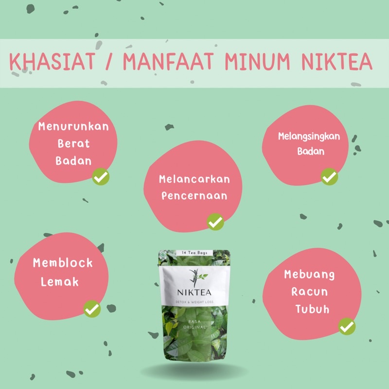 7 TEH CELUP NIKTEA  Teh Diet Peluntur Lemak &amp; Penurun Berat Badan Herbal Alami Ampuh Obat Diet Pengurus Badan