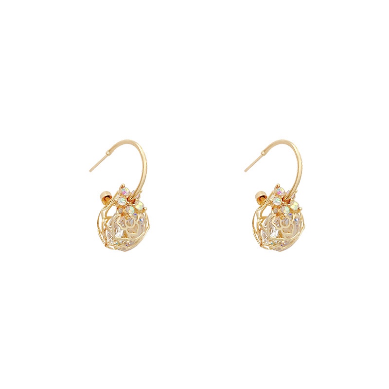 Anting Panjang Desain Mawar Bahan S925 Silver Needle Gaya Korea Untuk Wanita