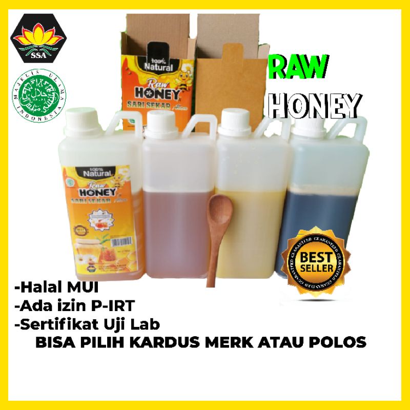 1 Kg Madu Hitam Pahit Akasia / Kaliandra / Multiflora / Randu / Raw Honey/Kopi-Karet/Semangka