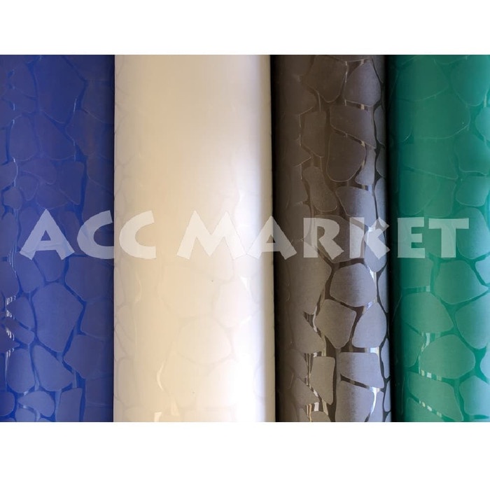 c20v111v Fiber Pelapis Pagar Motif Batu Plat Penutup Tutup Plastik Piber Viber - Biru E0D011E