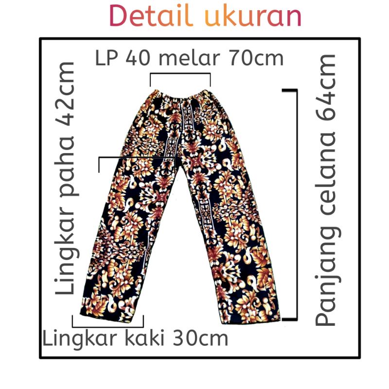 Celana Anak Perempuan Motif Batik Umur  7 sampai 9 tahun