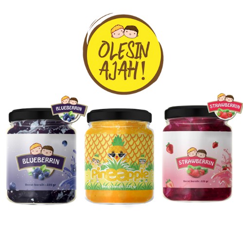 

SALE 3 Pcs Selai Blueberrin + Strawberrin + Pineapple - OlesinAjah - Homemade