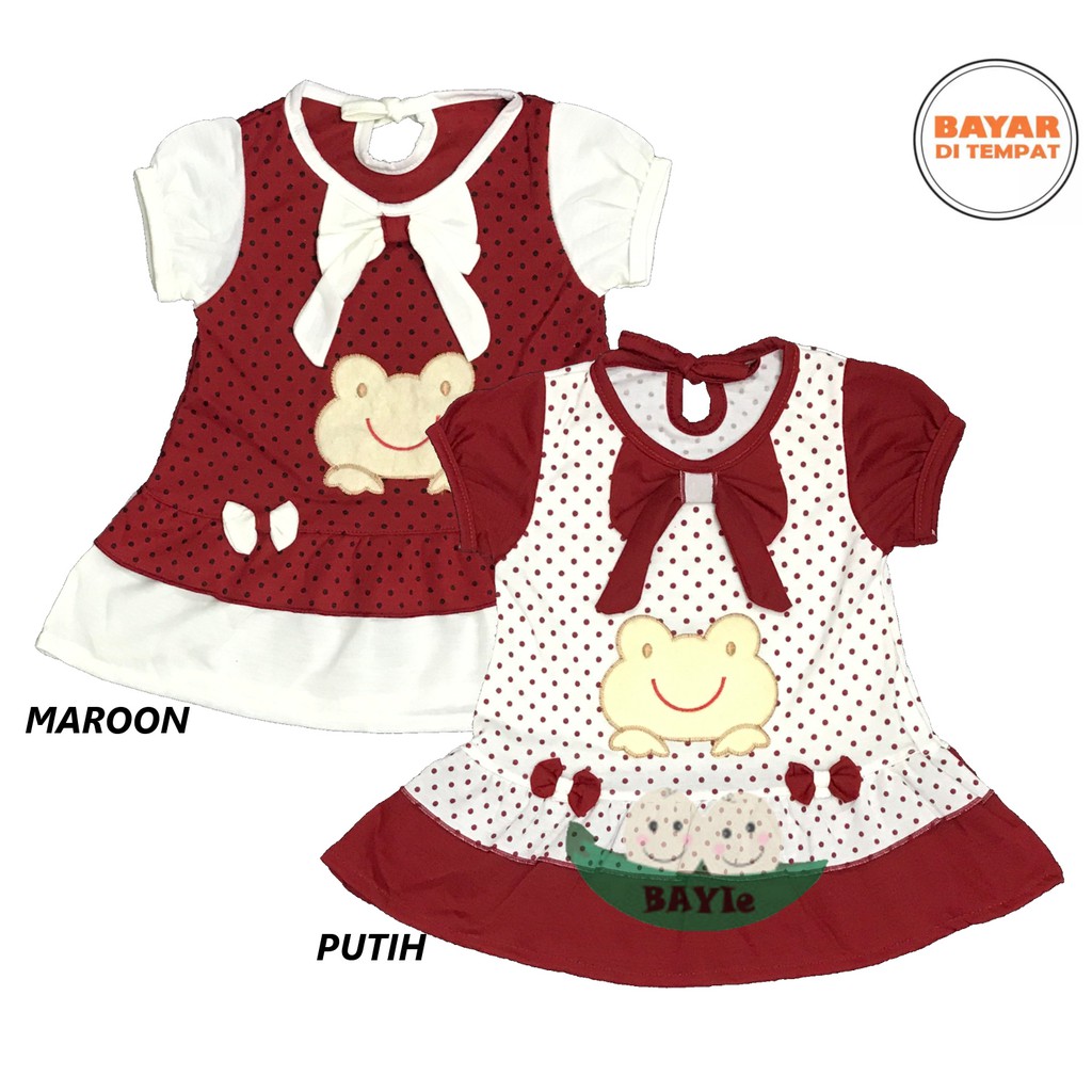 BAYIe - Baju bayi Perempuan Dress motif KEROPY PLANET KIDS usia 0-12 bulan / Pakaian anak Cewek