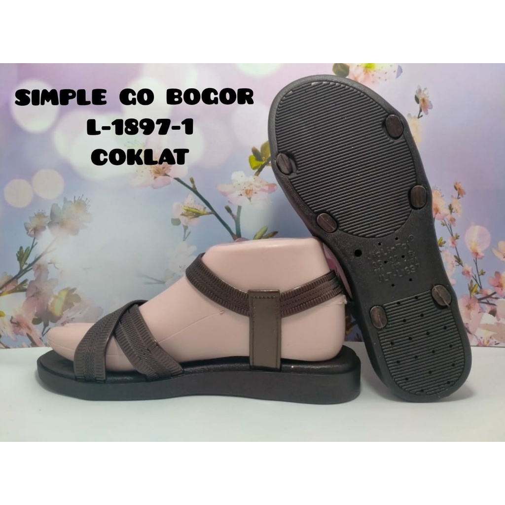 sandal flat tali wanita jelly polos galnzton L-1897-1 uk 37-41