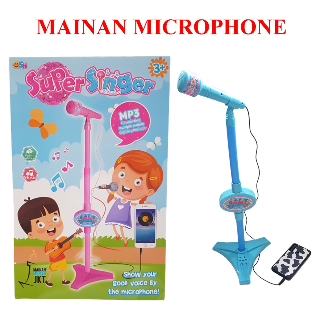 MAINANKEI MAINAN ANAK MICROPHONE SUPER SINGER MAINAN MENYANYI ANAK