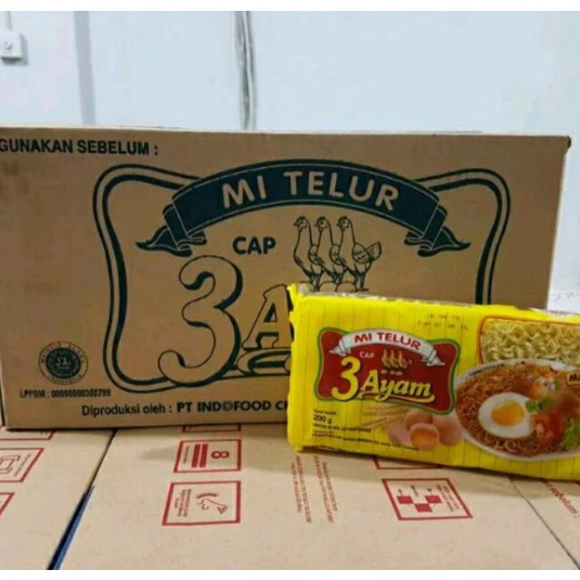 

Mie Telur Cap 3 Ayam Per Dus isi 20 PCS