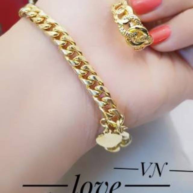 Gelang plus cincin lapis emas 24k terlaris 2123