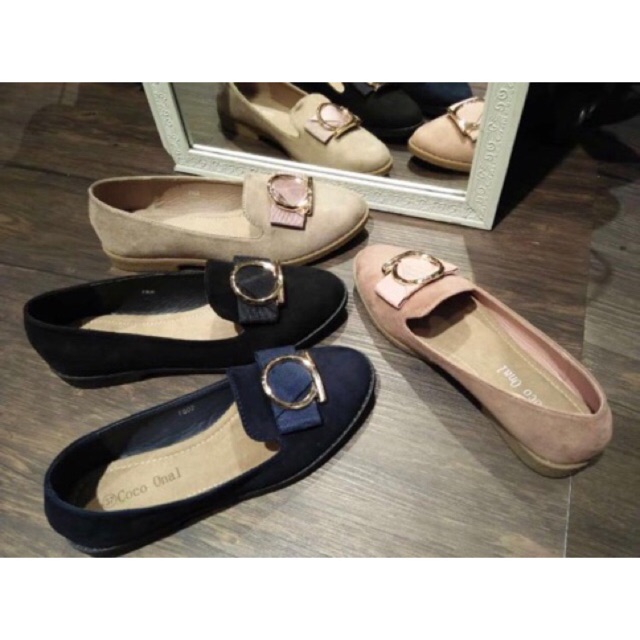 Flatshoes Suede Import Korea Wanita Murah Lucu / Sepatu Wanita Kerja Kantoran Grosir Coco Onal
