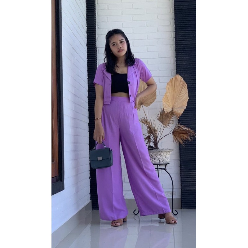 Crop Top One Set / Setelan Crop/ Atasan & Kulot