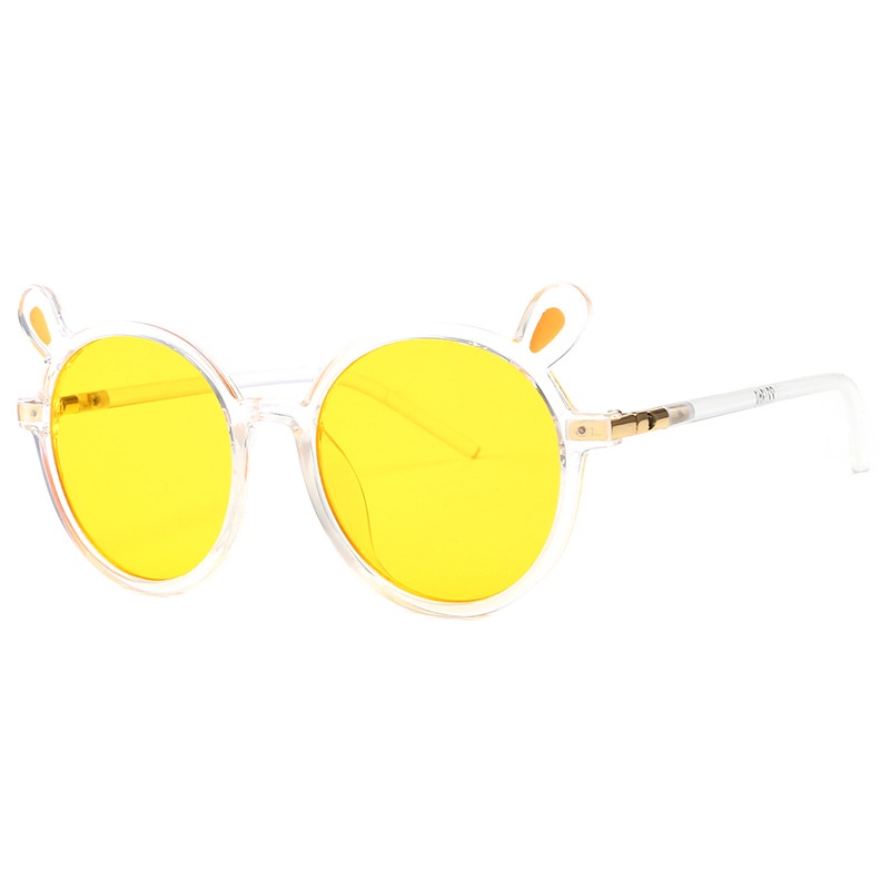 BRI* KC614 Kacamata Anak Fashion Bulat Unisex kacamata hitam Kids Sunglasses New Trend-KUNING