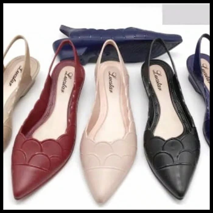 Promo Flat Shoes Lucu   Sepatu Jelly Murah   Jelly Shoes Wedges Berkualitas