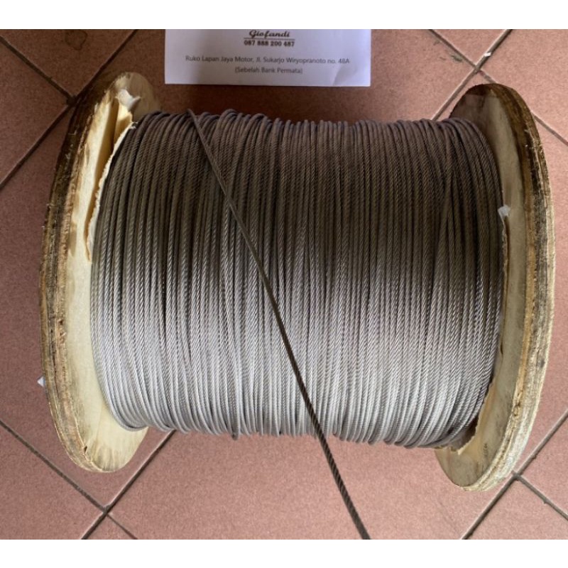 Kawat Sling 3mm baja / kabel Sling / steel wire rope 3mm baja