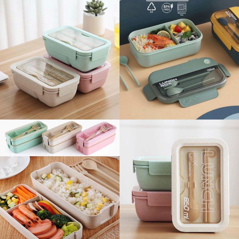 KOTAK BEKAL MAKANAN JERMANI GANDUM / LUNCH BOX ANTI TUMPAH /  KOTAK MAKAN ANAK FREE BOTOL