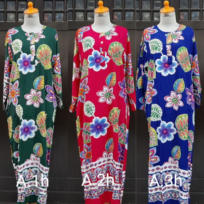 Daster panjang / Longdress kencana ungu label hijau Lengan Panjang