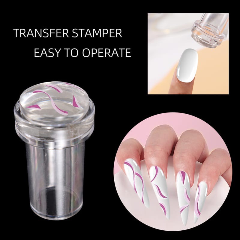 Alat Stempel Kuku Nail Stampler Stamping Tools Untuk Cetak Nail Art Stamp Kuku Silicone Scraper Manicure F730